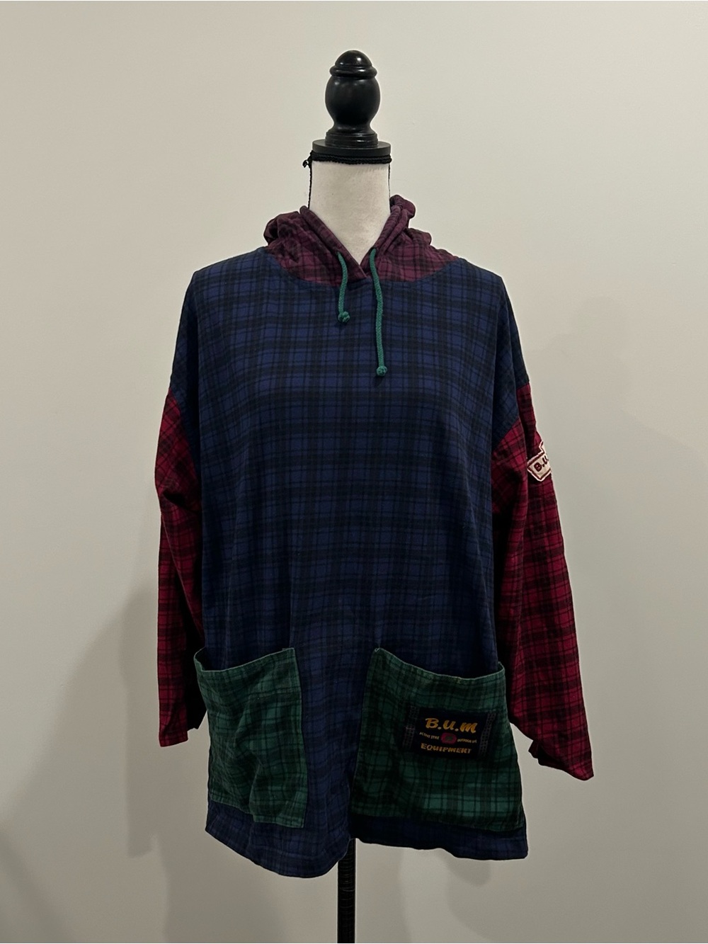 Vintage Bum Equipment Plaid Hoodie